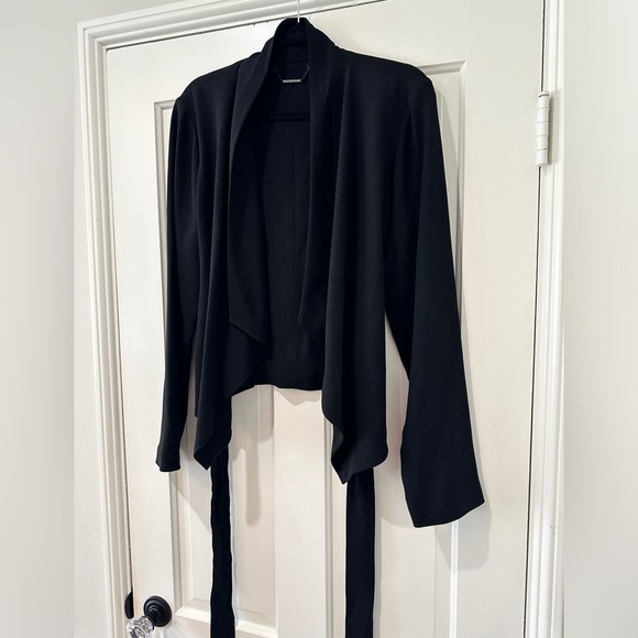Elie TAHARI open front black tie waist JEMM blazer jacket - Picture 4 of 11